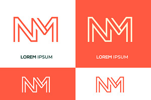 Monogram Icon Logo NM