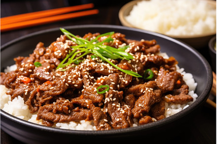 close-up of prepared bulgogi beef, a Food & Drink Photo by Sergey Kotenev