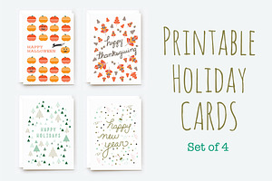 Printable Winter Holiday Cards
