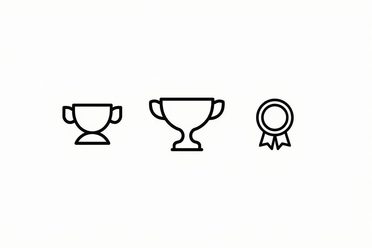 Trophy Cup and Medal Icon Set, an Illustration by Designs_River (Photo 7 of 7)