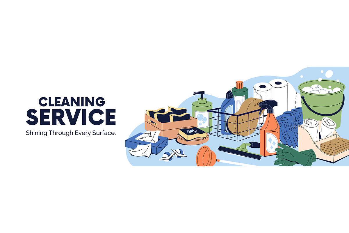Cleaning equipment set + templates, an Object Illustration by PaperTrident (Photo 3 of 4)