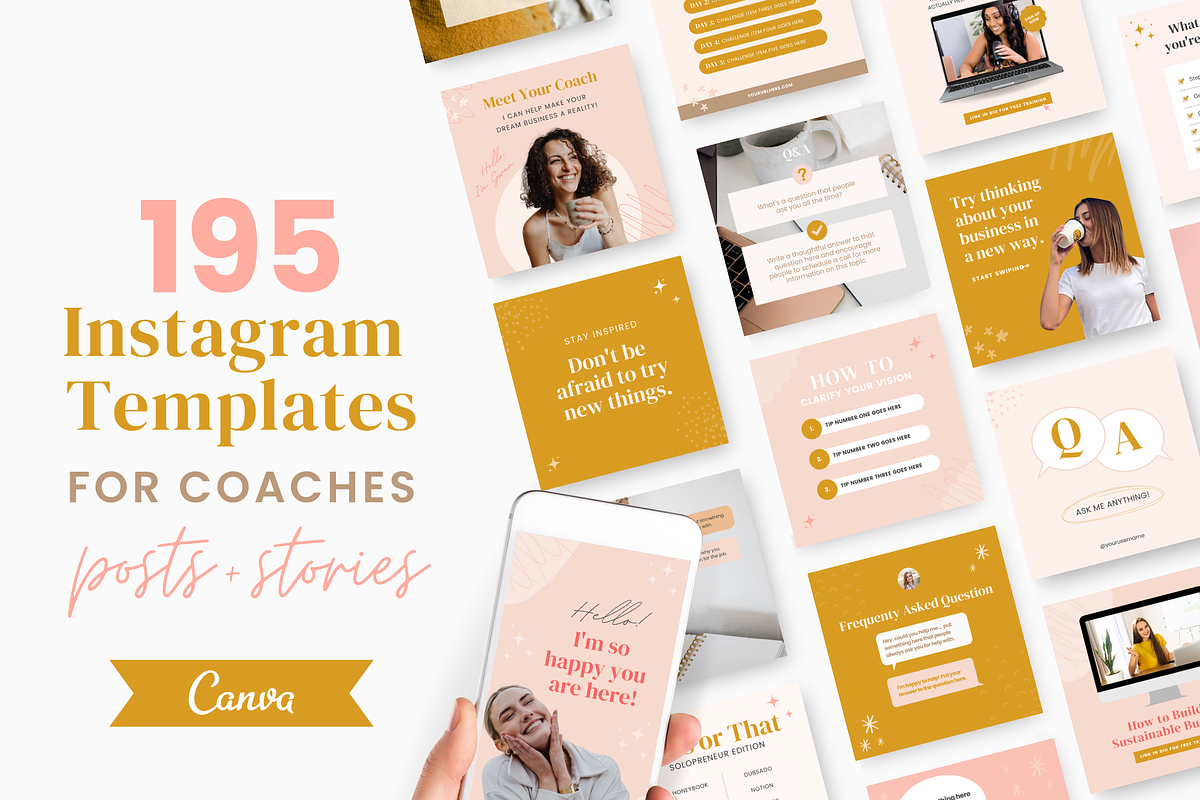 Boho Coach Instagram Templates, a Social Media Template by Ciera Design Templates (Photo 1 of 9)