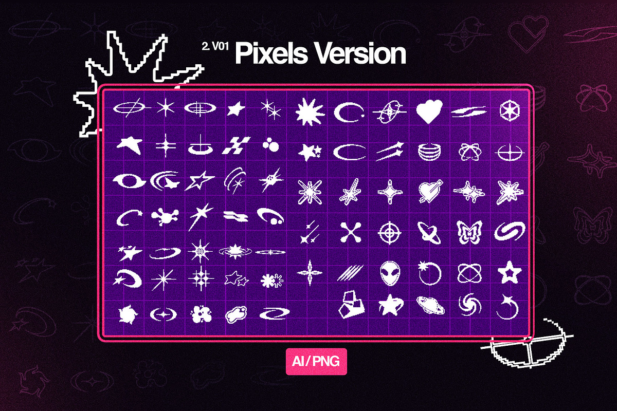 +90 Y2k Stickers + Pixels Version, a Graphic by Züli ® (Photo 3 of 3)