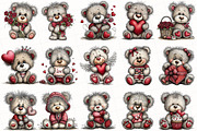 Whimsical Valentine Teddy Bear Clipa, an Illustration by OK Design (Thumbnail 3 of 6)