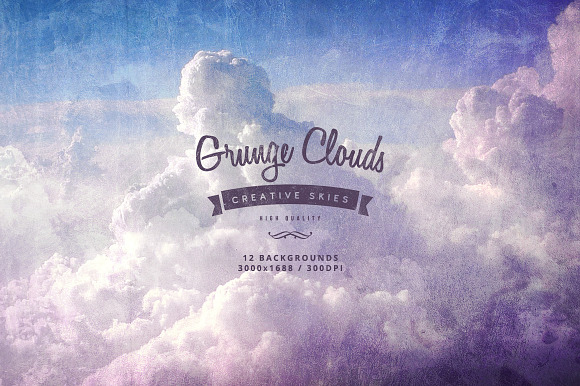 Grunge Clouds Backgrounds preview 5