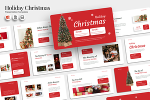 Christmas Holiday - PowerPoint, a Presentation Template by Iqsiart Studio