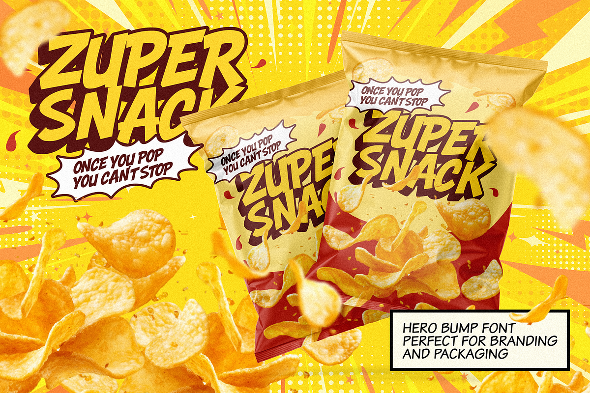 Hero Bump - Comic Display Font, a Handwritten Font by figuree studio (Photo 6 of 7)