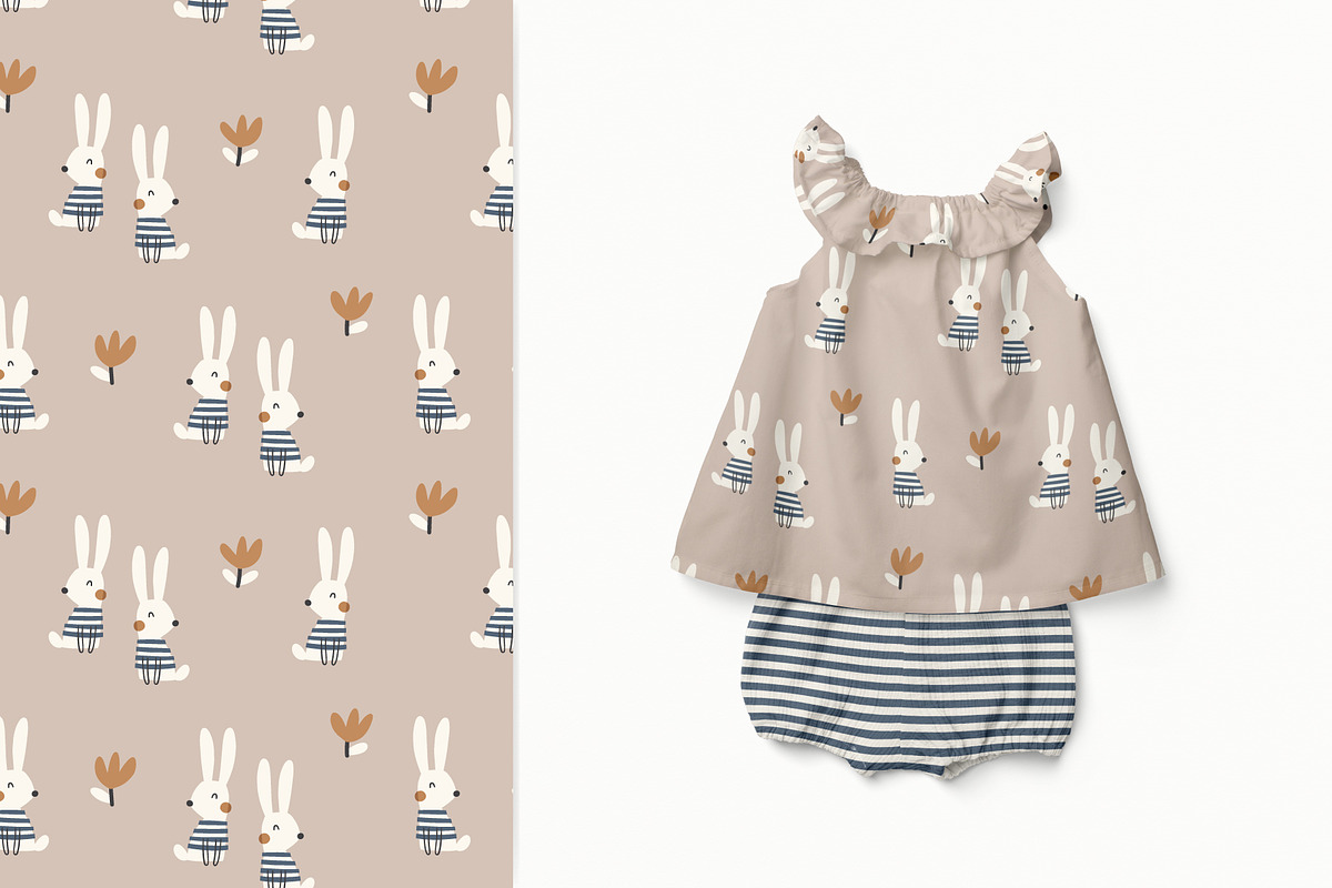 Bunnies #2, a Pattern Graphic by Olena Kuznietsova (Photo 4 of 11)
