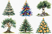 Boho Christmas Trees Clipart, an Illustration by Canvas Craft (Thumbnail 4 of 8)