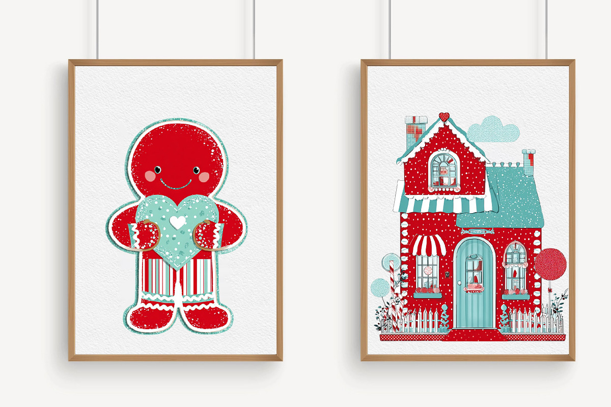 Cute Christmas Watercolor Clipart, an Illustration by Libby Wishes (Photo 7 of 7)