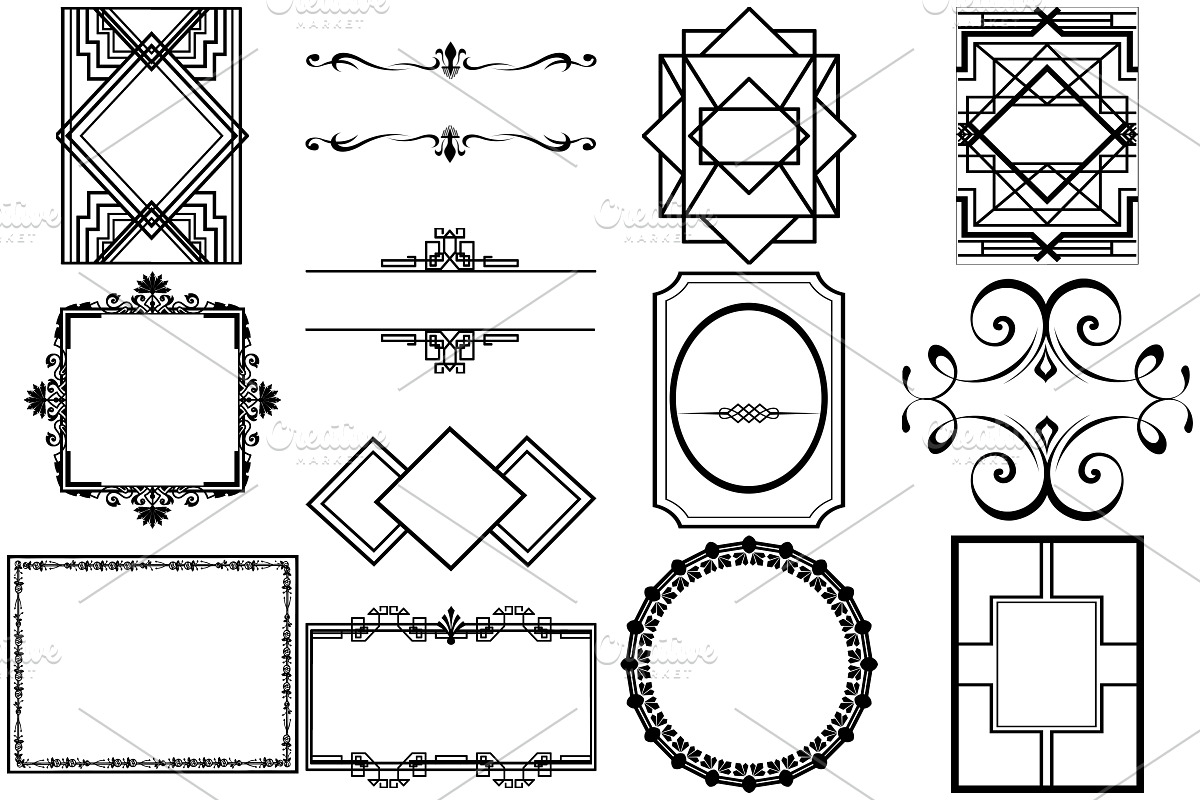 Art Deco/Nouveau Elements AI EPS PNG, a Decorative Illustration by FrankiesDaughtersDesign (Photo 5 of 7)