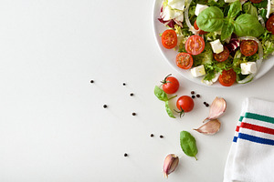 Fresh Mediterranean Salad with Basil and Feta, a Food & Drink Photo by Davizro's Market