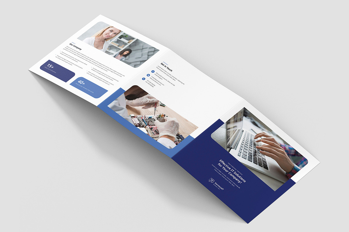 IT Service Brochure Trifold Square, a Brochure Template by artbart (Photo 2 of 9)