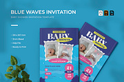 Blue Waves - Baby Shower Invitation, a Print Template by VUNIRA (Thumbnail 1 of 2)