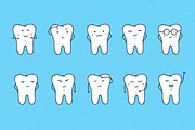 Funny teeth set, seamless pattern, a Healthcare Illustration by Good Studio (Thumbnail 2 of 4)