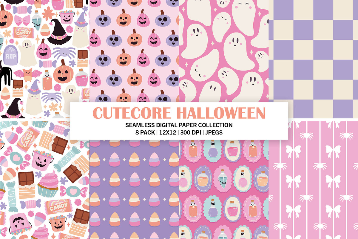 Cutecore Halloween Digital Paper, a Pattern Graphic by Alanna Messina Design Co (Photo 1 of 9)