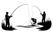 Fishing Silhouette Vector Bundle, an Illustration by hafijul (Thumbnail 29 of 51)