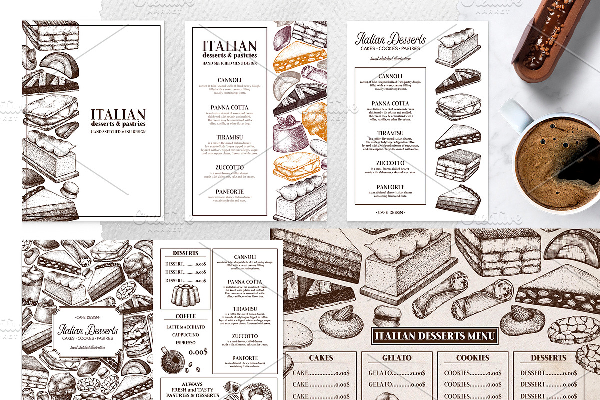 Italian Desserts. Pastries Sketches, a Food Illustration by Yevheniia (Photo 7 of 10)