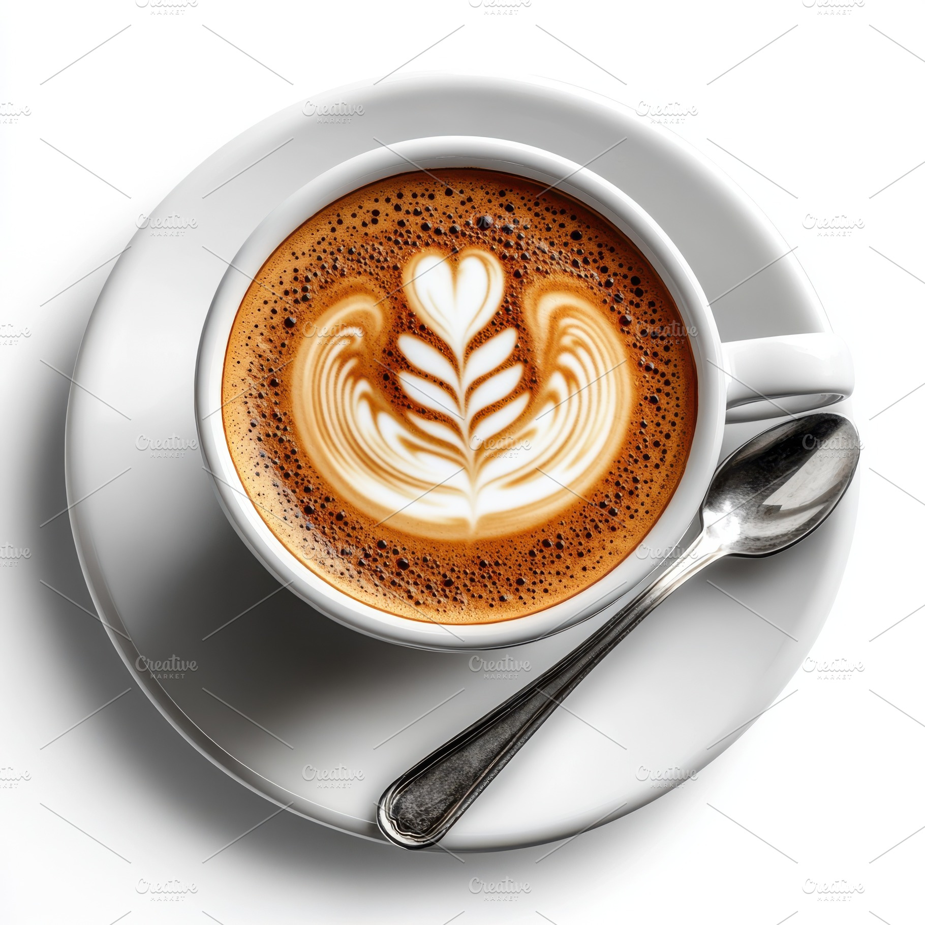 Aromatic Latte Art Coffee in White C, a Food & Drink Photo by Pixeness Studio