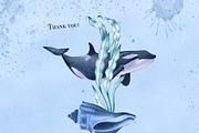 Watercolor Underwater Life Clipart, an Object Illustration by DiashaArt (Thumbnail 9 of 9)