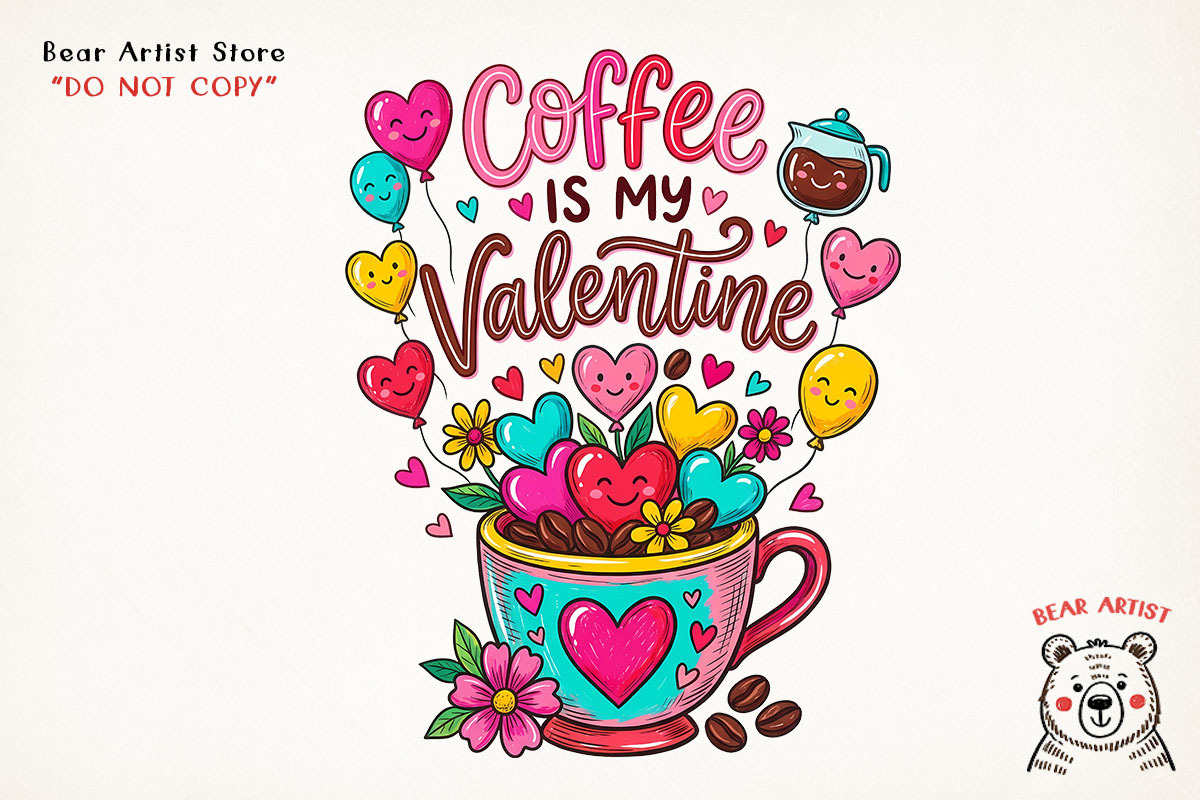 Valentine Love & Coffee Illustration, an Illustration by GlitterCraft (Photo 18 of 41)