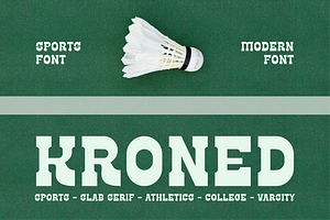 Kroned - Sports Slab Serif Font, a Slab Serif Font by Iqsiart Studio