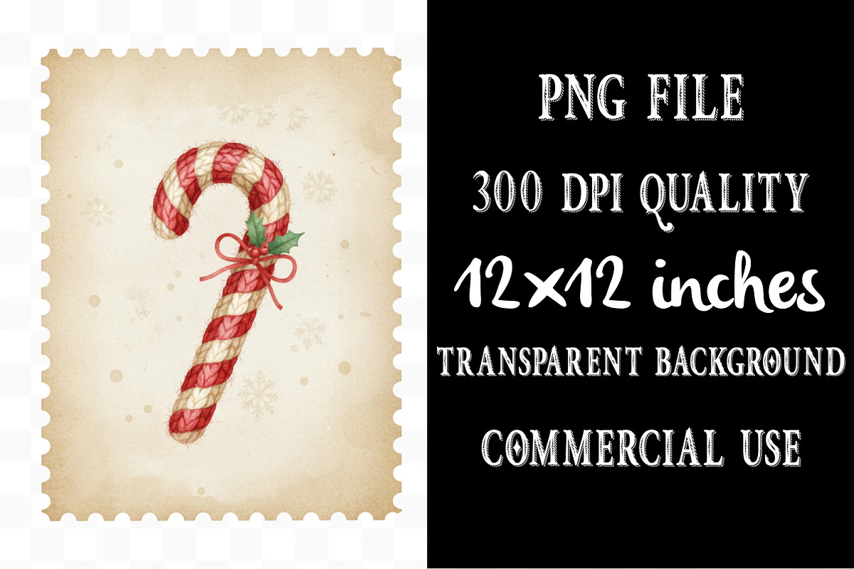 Faux Yarn Christmas Postage Stamp, an Illustration by Designking (Photo 4 of 5)