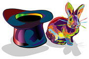 Rabbit and top hat magic set vector, an Animal Illustration by Fedor Fiberg Vector Shop (Thumbnail 2 of 3)