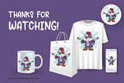 Cartoon Raccoon Gangster. T-Shirt., an Animal Illustration by KENO Mascots (Thumbnail 3 of 3)