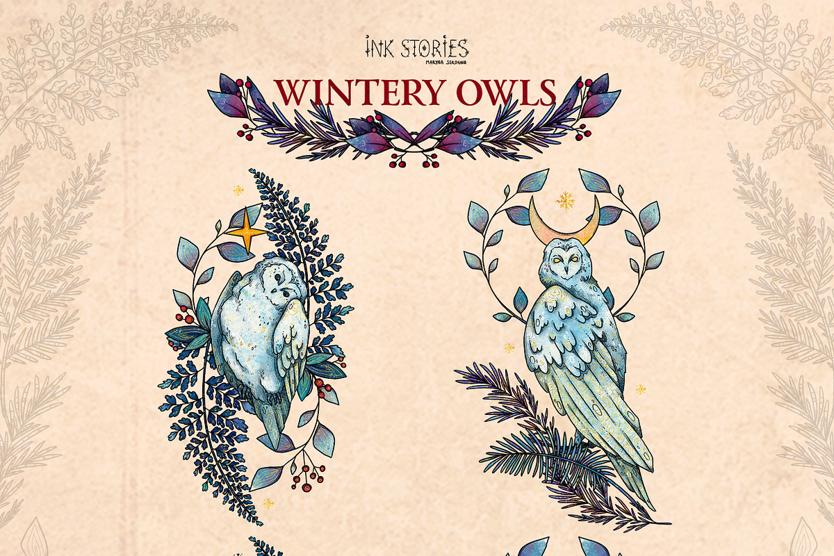 Wintery Owls, an Animal Illustration by Ink Stories (Photo 10 of 26)