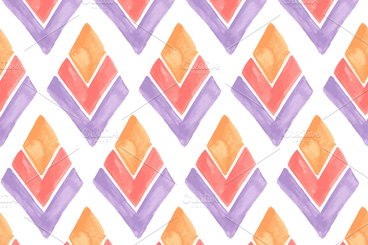 Vector watercolor patterns, a Pattern Graphic by alexmakarova (Photo 2 of 5)