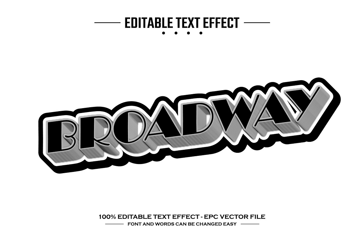 Broadway 3D editable text effect, a Layer Style Add-On by nicemorning (Photo 1 of 3)