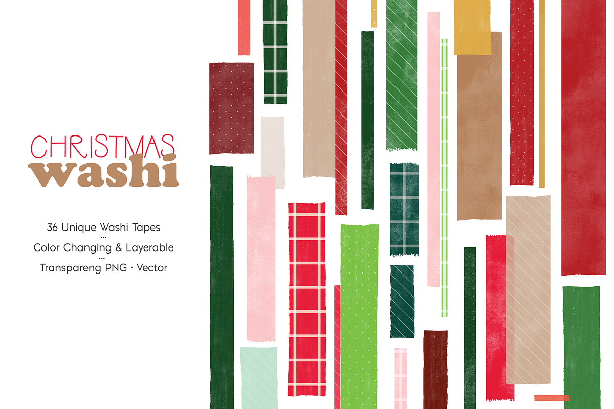 Christmas Layerable Washi Tape, an Object Graphic by cassi has hobbies (Photo 1 of 3)