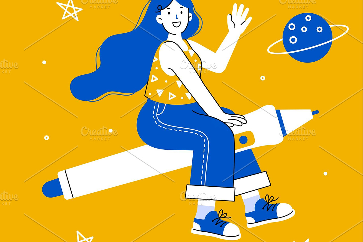 Hi and goodbye illustration, a Person Illustration by TotallypicRF