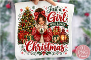 Just A Girl Who Loves Christmas PNG, a Seasonal Illustration by Rose Art (Thumbnail 1 of 4)