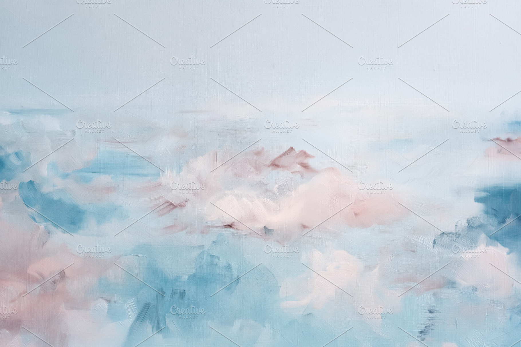 Abstract oil painting depicting soft atmospheric pastel clouds i, a Photo by Studio ANNA