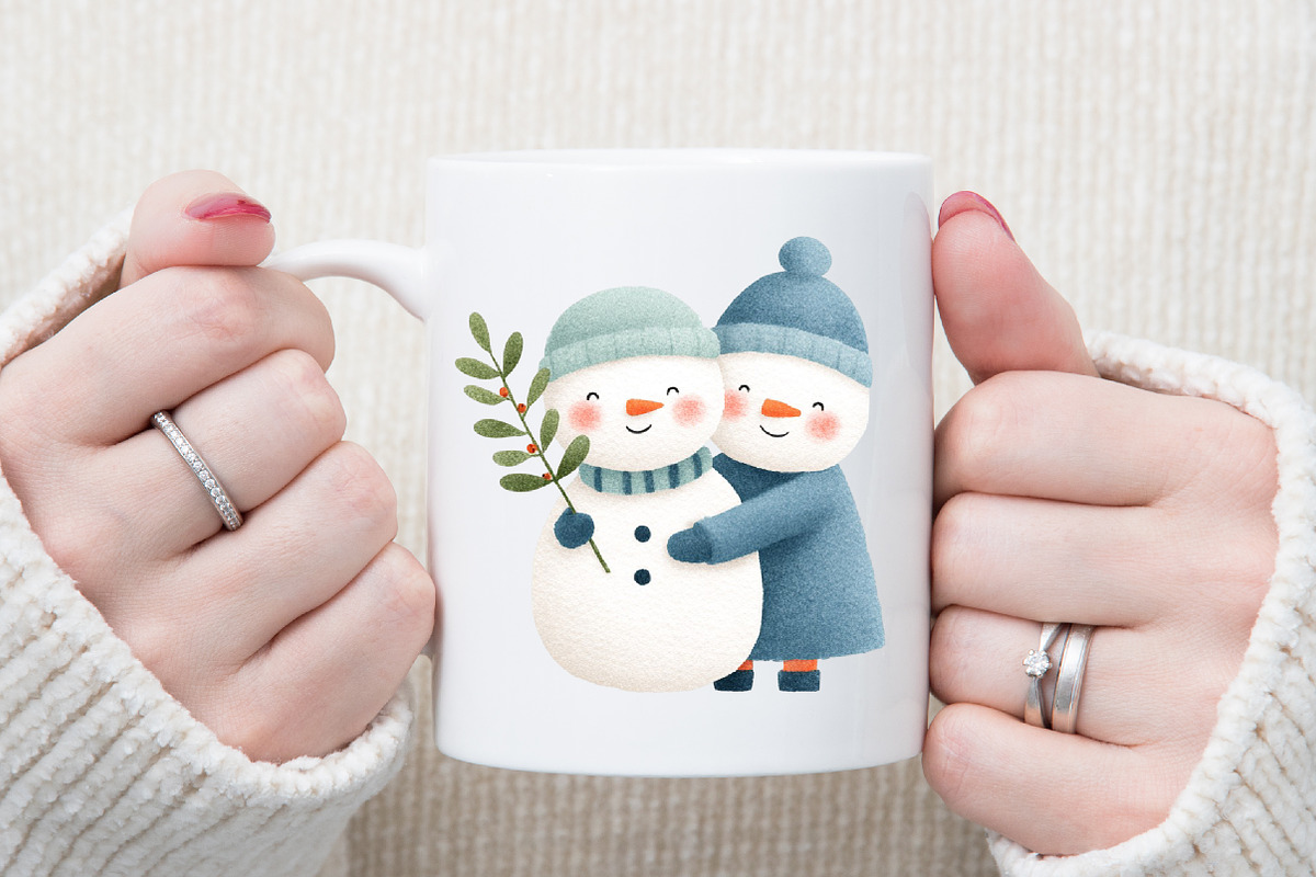 Watercolor Christmas Snowman Clipart, an Illustration by Sublimation Artist (Photo 5 of 6)