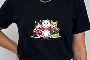 Christmas Cat Groups Clipart Bundle, a Seasonal Illustration by Tanya Kart (Thumbnail 3 of 10)