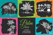 Palm Trees Drawings in Grunge Stylle, a Texture Illustration by Adiemus (Thumbnail 1 of 7)