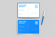 Two Postcard Mockup Set with Pen, a Product Mockup by graphypix (Thumbnail 1 of 4)