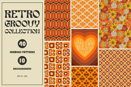 70s Seamless Patterns Collection, a Pattern Graphic by Kokoshka