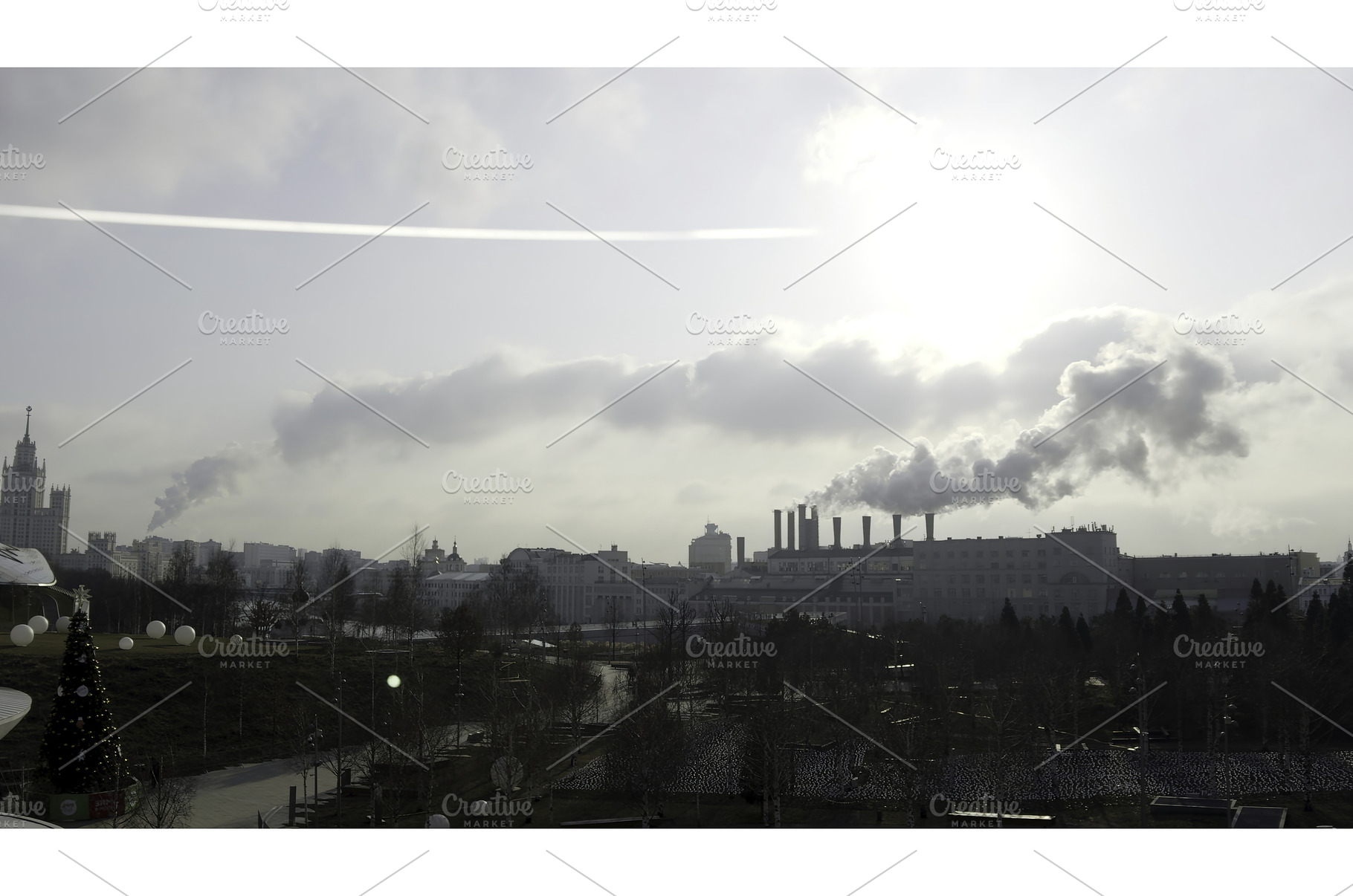 Moscow cityscape with industrial, an Industrial Photo by Media Whale Stock