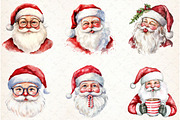 Retro Funny Santa Claus Face Clipart, an Illustration by Libby Wishes (Thumbnail 6 of 6)