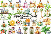 Watercolor Natural Remedies Clipart, an Illustration by Libby Wishes (Thumbnail 1 of 7)