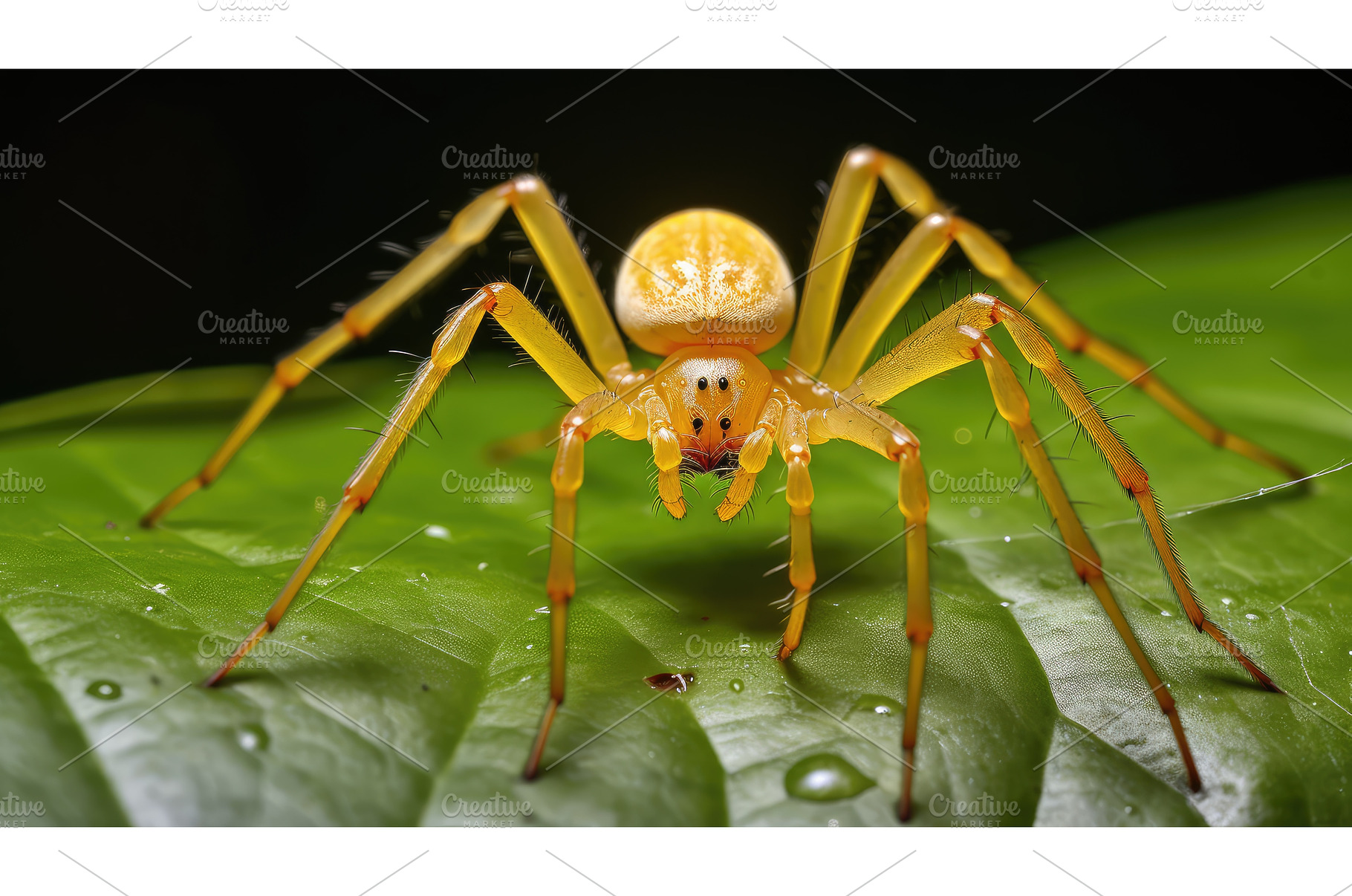 predator yellow sac spider ai, an Animal Photo by pikepicture