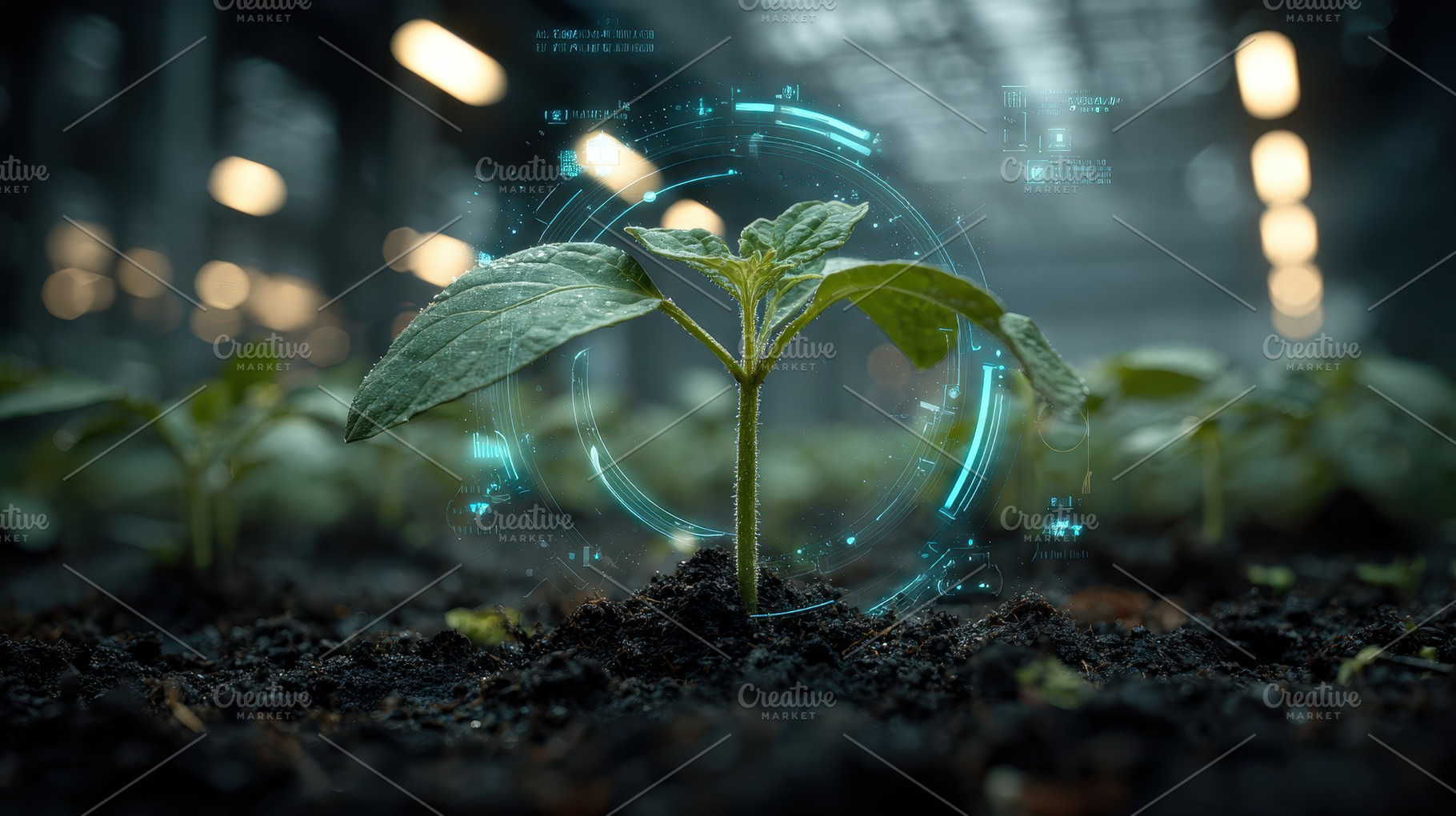 Young Plant Sprout Growing Technolog, a Photo by Pixeness Studio
