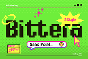 Bittera - Retro 8-bit Pixel, a Sans Serif Font by Artisan Themes (Thumbnail 1 of 11)