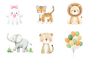 Cute Safari Animals Clipart, an Illustration by CreationArt (Thumbnail 4 of 6)
