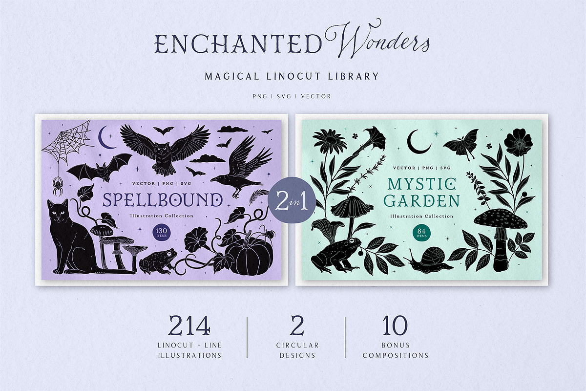 Enchanted Wonders 2 in 1 Graphic Set, a Decorative Illustration by rouxsupplyco (Photo 2 of 19)