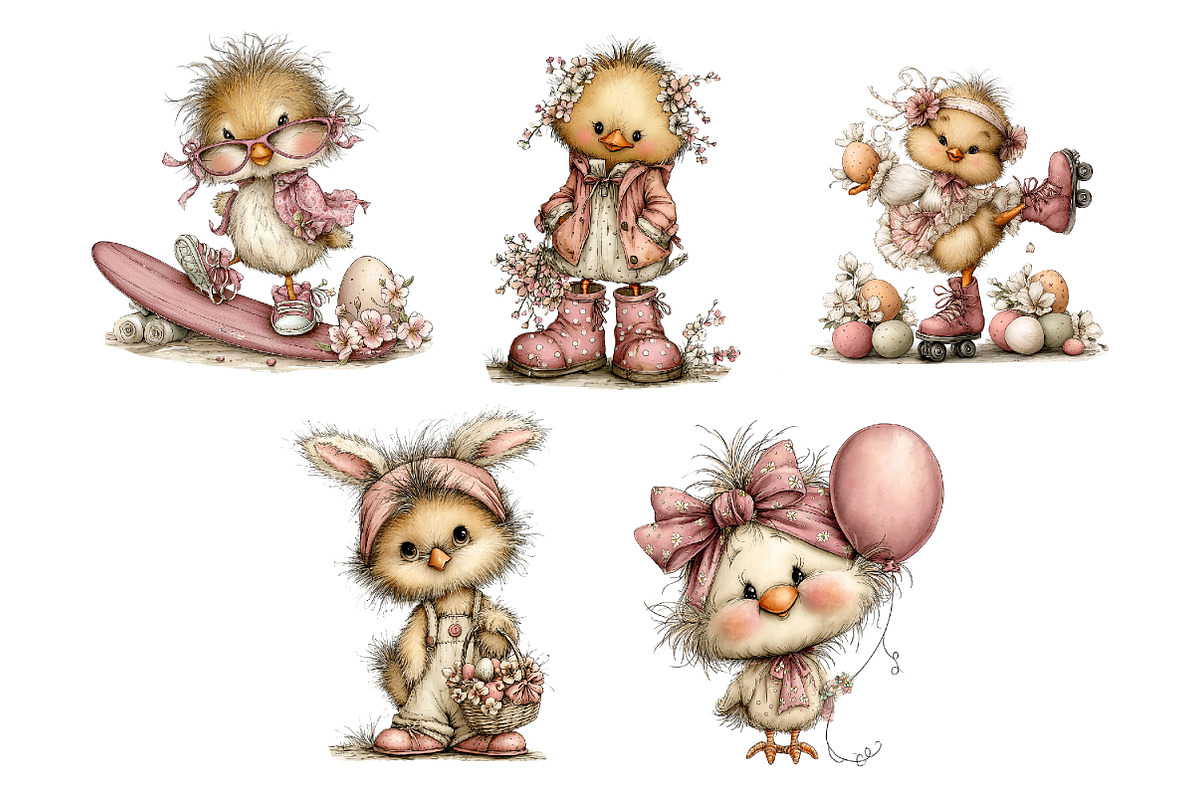 Quirky Easter Chicken Clipart, an Illustration by Dream Creation (Photo 4 of 4)